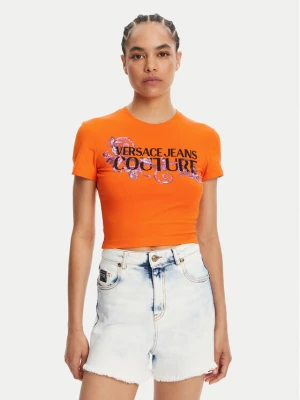 Versace Jeans Couture T-Shirt 78HAHC05 Pomarańczowy Slim Fit