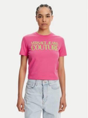 Versace Jeans Couture T-Shirt 78HAHE05 Różowy Regular Fit
