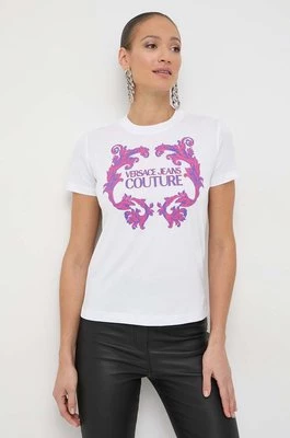 Versace Jeans Couture t-shirt bawełniany damski kolor biały 76HAHG02 CJ00G