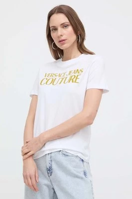 Versace Jeans Couture t-shirt bawełniany damski kolor biały 76HAHG03 CJ00G