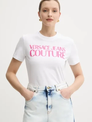 Versace Jeans Couture t-shirt bawełniany damski kolor biały 78HAHE05 CJ00E