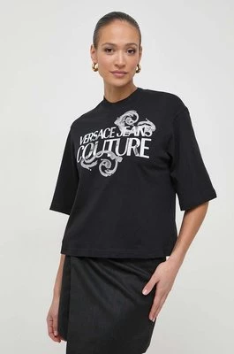 Versace Jeans Couture t-shirt bawełniany damski kolor czarny 76HAHG01 CJ00G
