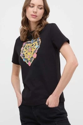 Versace Jeans Couture t-shirt bawełniany damski kolor czarny 76HAHL01 CJ01L