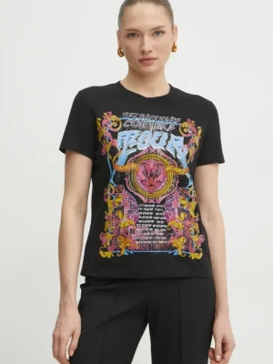 Versace Jeans Couture t-shirt bawełniany damski kolor czarny 78HAHC03 CJ01C