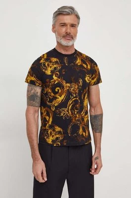 Versace Jeans Couture t-shirt bawełniany męski kolor czarny wzorzysty 76GAH6S0 JS287