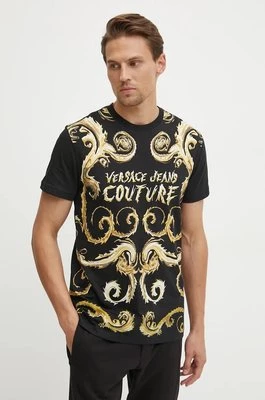 Versace Jeans Couture t-shirt bawełniany męski kolor czarny wzorzysty 77GAH6SC JS379