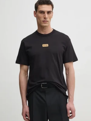 Versace Jeans Couture t-shirt bawełniany męski kolor czarny z aplikacją 78GAHT08 CJ00T