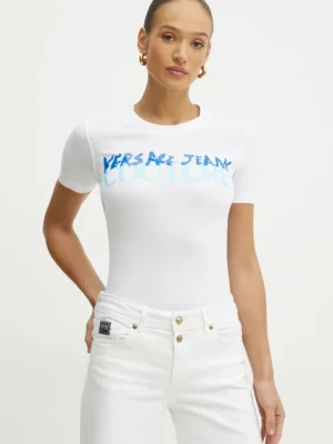Zdjęcie produktu Versace Jeans Couture t-shirt damski kolor biały 78HAHE06 CJ02E