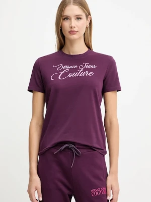 Versace Jeans Couture t-shirt damski kolor bordowy 79HAHT05 CJ03T