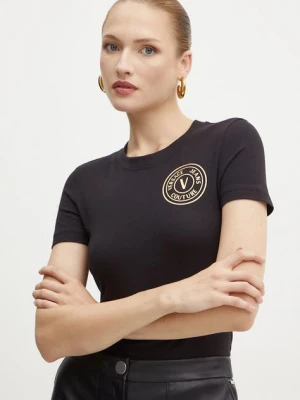 Zdjęcie produktu Versace Jeans Couture t-shirt damski kolor czarny 77HAHT00 CJ03T