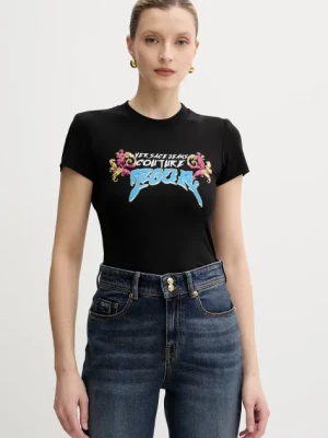 Versace Jeans Couture t-shirt damski kolor czarny 78HAH606 J0035
