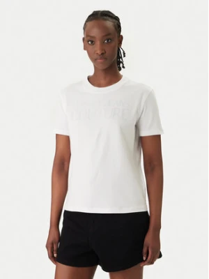 Versace Jeans T-Shirt 80HAHT09 Biały Regular Fit