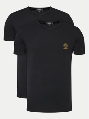 Versace Komplet 2 t-shirtów AU10193 Czarny Slim Fit
