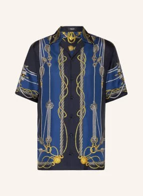 Versace Koszula Z Klapami Z Jedwabiu Comfort Fit blau