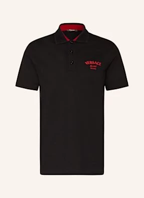 Versace Koszulka Polo Z Piki schwarz