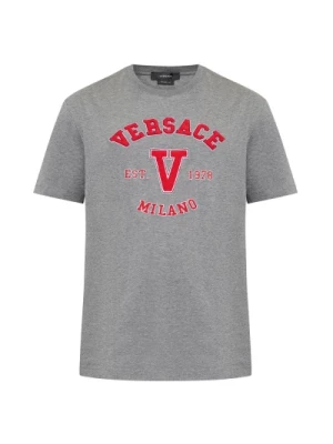 Versace, Koszulka z logo Gray, male,
