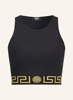 Versace Krótki Top Z Wycięciem schwarz