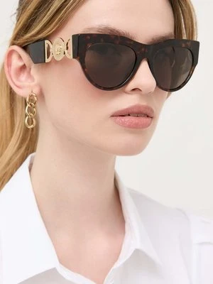 Versace okulary przeciwsłoneczne damskie kolor brązowy 0VE4440U