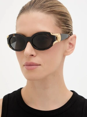 Versace okulary przeciwsłoneczne damskie kolor brązowy 0VE4503U