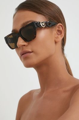 Versace Okulary przeciwsłoneczne damskie kolor brązowy