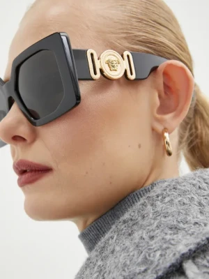 Versace okulary przeciwsłoneczne damskie kolor czarny 0VE4478U