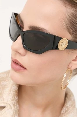 Versace okulary przeciwsłoneczne damskie kolor czarny 0VE4450