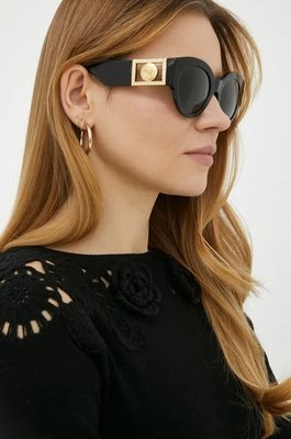 Versace okulary przeciwsłoneczne damskie kolor czarny 0VE4438B