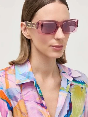 Versace okulary przeciwsłoneczne damskie kolor różowy 0VE4444U