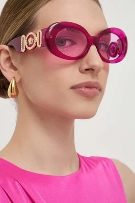 Versace okulary przeciwsłoneczne damskie kolor różowy 0VE4426BU