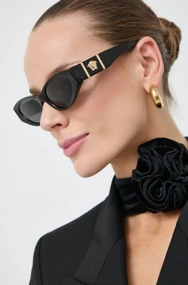 Versace okulary przeciwsłoneczne damskie kolor szary 0VE4454