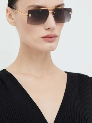 Versace okulary przeciwsłoneczne damskie kolor złoty 0VE2245