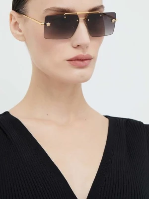 Versace okulary przeciwsłoneczne damskie kolor złoty 0VE2245