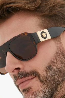 Versace okulary przeciwsłoneczne męskie kolor brązowy 0VE4436U