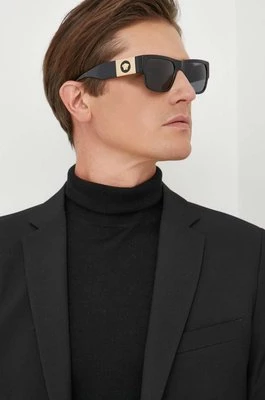 Versace okulary przeciwsłoneczne męskie kolor czarny