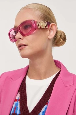 Versace okulary przeciwsłoneczne męskie kolor różowy 0VE4425U