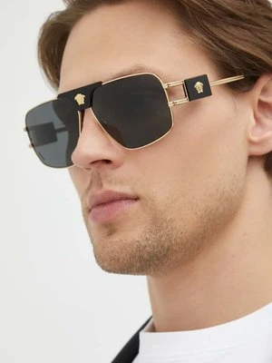 Versace okulary przeciwsłoneczne męskie kolor złoty 0VE2251