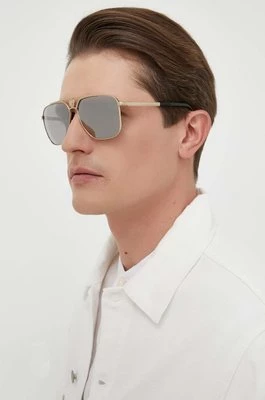 Versace okulary przeciwsłoneczne męskie kolor złoty 0VE2238