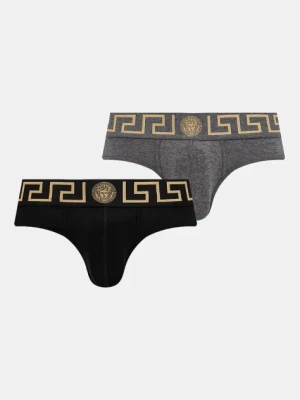 Versace slipy 2-pack męskie kolor czarny AU10180 1A10011