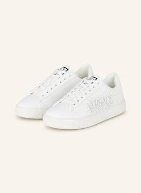 Versace Sneakersy Greca Z Ozdobnymi Kamykami weiss