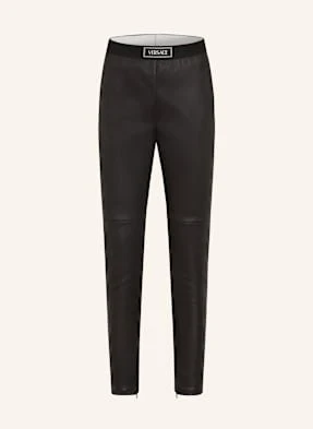 Versace Spodnie Skórzane schwarz