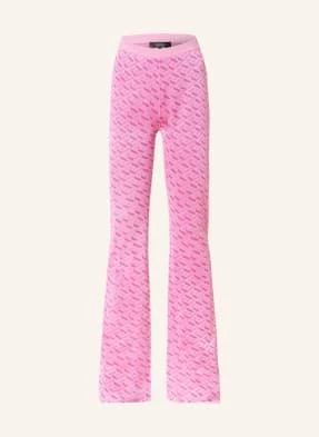 Versace Spodnie Z Dzianiny La Greca Z Dodatkiem Jedwabiu pink
