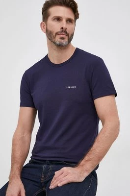 Versace t-shirt męski kolor biały gładki AU04023