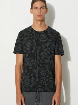 Versace t-shirt męski kolor czarny wzorzysty 1000959 1A00515