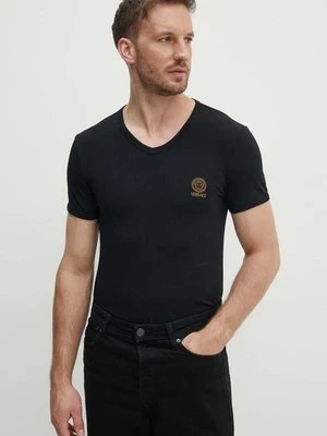 Versace t-shirt męski kolor czarny z nadrukiem AUU01004 1A10011