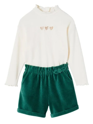 vertbaudet 2-częściowy zestaw w kolorze biało-zielonym rozmiar: 128