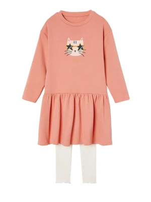 vertbaudet 2-częściowy zestaw w kolorze łososiowo-kremowym rozmiar: 128