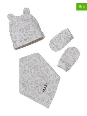 vertbaudet 3-częściowy zestaw zimowy w kolorze jasnoszarym rozmiar: 80/86