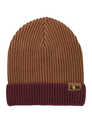 vertbaudet Czapka w kolorze bordowo-jasnobrązowym rozmiar: 104-116