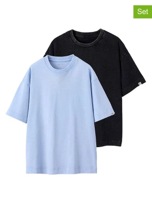 vertbaudet Koszulki (2 szt.) w kolorze niebiesko-antracytowym rozmiar: 140