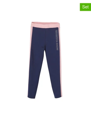 vertbaudet Legginsy (2 pary) w kolorze granatowym rozmiar: 92
